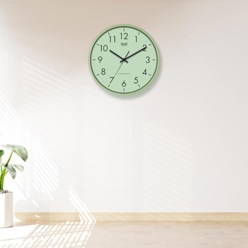 Image of Ajanta 12 Inches Silent Sweep Movement Analog Wall Clock for Home and Offices Wall Watch(P.Green), Plastic