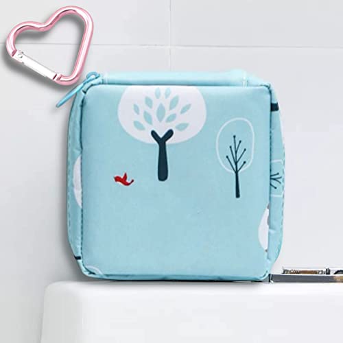 Image of Adorable Pink Peri - Reusable Sanitary Napkin Pads Storage Bag Portable for Women Girls | Made of Nylon Water Resistance | Reusable | Zero Waste Period (Tree)