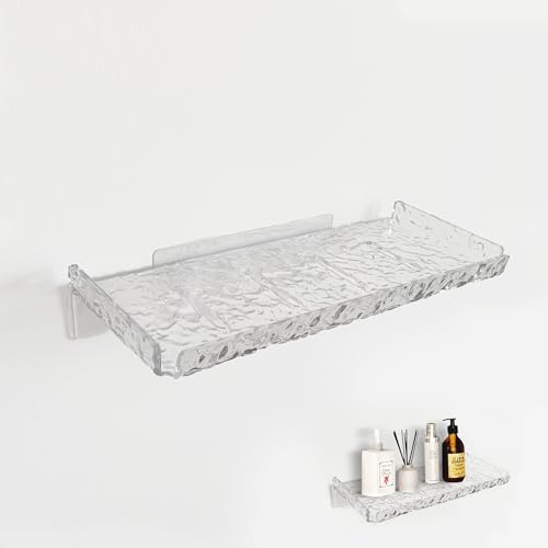 Mustbeau Shower Caddy No Drilling 2 Pack Plastic Wall Mounted Shower Organizer Bathroom Shelf Rack with Adhesive Hooks Kitchen Quick-Dry Holder Shelves Clear Storage Basket for Soap Shampoo