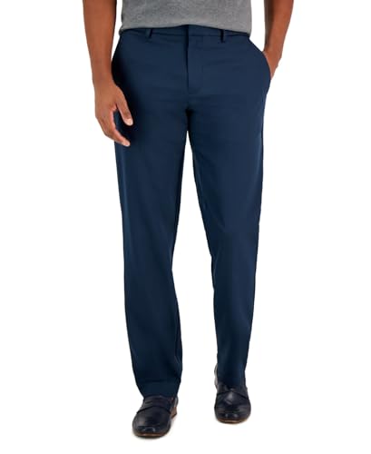Perry Ellis Mens Modern fit Dress Pants 42/30 Navy Blue Solid