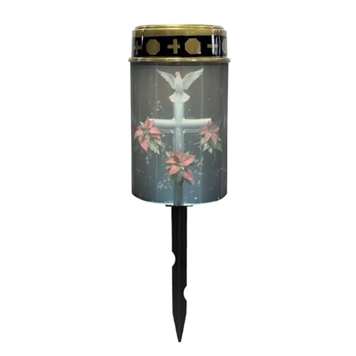Image of Cross Dove Solar Cross for Cemetery Grave Outdoor Flameless Solar Powered Light for Prayer Waterproof Christmas Decor Cemetery Solar Lights for Grave Lamp