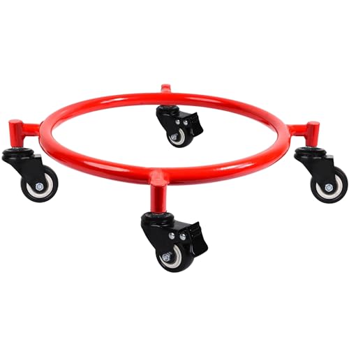 Image of Gas Cylinder Trolley with Lock Wheels - Red | Heavy Duty Steel LPG Cylinder Stand | 360 Smooth Rolling Caster Wheels (2+2 Lock) | Rust Resistant Cylinder Holder for Kitchen & Home