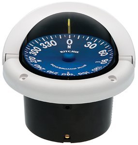 Ritchie Navigation SS-1002W Supersport Flush Mount Compass, White with Blue Dial, 3-3/4-Inch by Ritchie