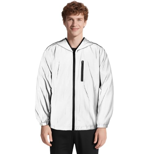 BSBUY Chaqueta Reflectante, Chaqueta Reflectante Gris con