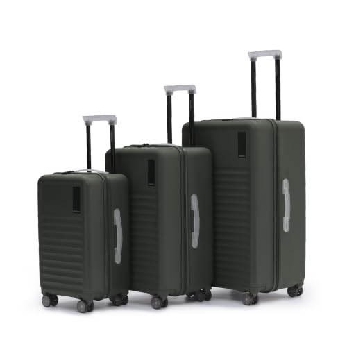 Luggage Set of 3|Cabin 40L + Check-in 70L + Large 105L|German Makrolon Polycarbonate Hardshell|TSA-Approved Lock|Silent Ninja Wheels|The Full Set!|Mokobara Aisle Trunk Luggage|Olive(Homegrown)