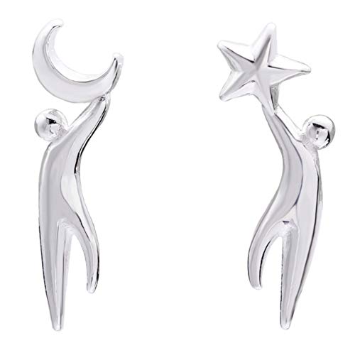 Boucles d'oreilles Argent Lune MOCHAMIK anti-allergie discret