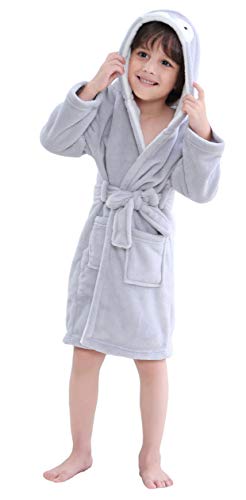 Baby Unisex Plush Animal Hooded Robe for Toddler Multicolored Sleepwear,Penguin 2T