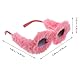 Lustige Sonnenbrillen Requisiten FüR Fasching Einzigartige Rundrahmen PlüSch Sonnenbrille in Pink Perfekt FüR Partys Und Fotoshootings