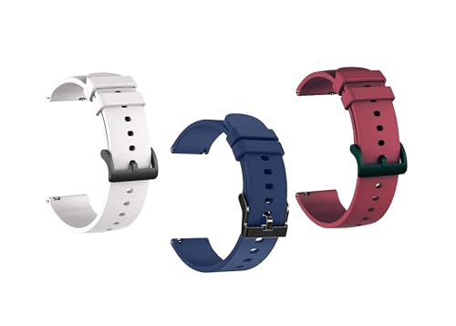 Image of IIK COLLECTION 22mm Silicone Strap for Smart Watches | Combo Pack Compatible With Noise, Fireboltt, Boat Xtend, Pebble, Boat Flash, Noise Color Fit, Ultra Smart Watch & All Watches