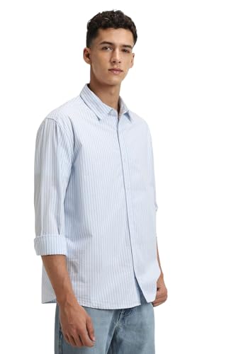 Image of FOREVER 21 Men Striped Regular Fit Striped Shirt