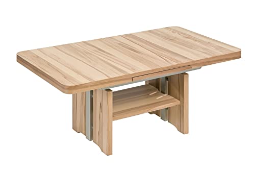 58 aufm Kessel Funktionstisch Camella höhenverstellbar und ausziehbar 120(160) x 70 x 56-75 Couchtisch massiv Kernbuche 16037