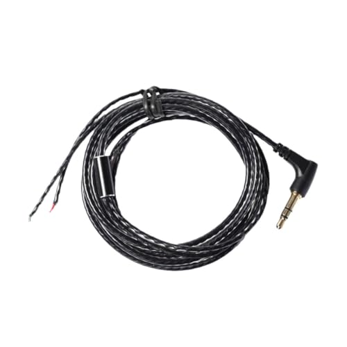 DIY Earphone Repair Cable High-Purity Copper 1.2M Black Bent Connector Earphone Replacement Wire for Audio Accessories