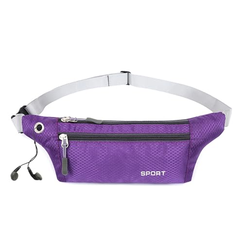 CCAIPU Sport Bauchtasche Herren und Damen Gürteltasche Wandern Gürteltasche mit verstellbarem Gürtel Wasserdicht leichtes Gürtelset für Soprt Outdoor Camping (Lila)