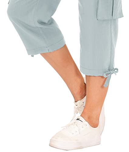 Image of MoFiz Womens Capris with Pockets Loose Fit Casual Capri Pants Dressy Lightweight Ladies Baggy Cargo Pants for Hiking