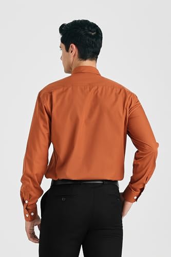 HISDERN Mens Dress Shirt Long Sleeve Matching Tie and Pocket Square Set Classic Button Down Formal Business Shirts4