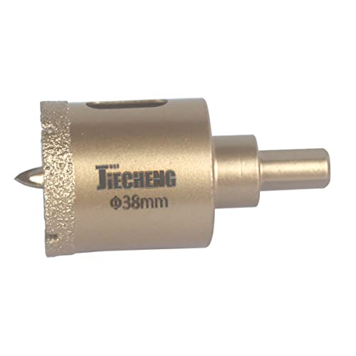 Image of Brazed Diamond 1-1 /2 inch Hole Saw with Center Drill Bit | Ceramic, Porcelain, Tile, Glass, Granite Quartz, Marble, Gemstone, Dry Drilling, 38mm