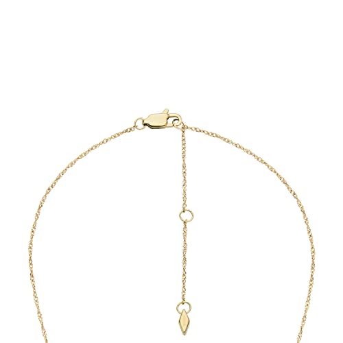 Image of Fossil Women's Gold-Tone Stainless Steel Pendant Chain Necklace for Women