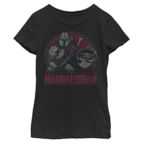 T-shirt Star Wars Mandalorian confortable qui ne décolore pas pour fille noir taille M