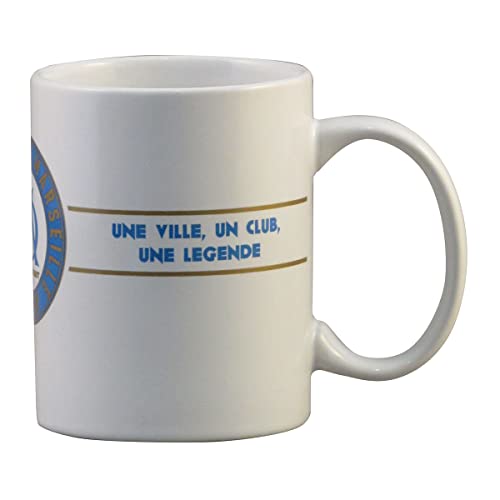 Olympique de Marseille Mug, Ceramic, White, 1 Unit (Pack of 1)