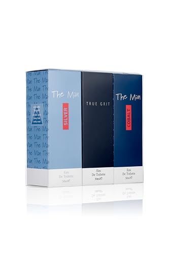 Image of MILTON-LLOYD Eau de Toilette Triple Pack for Men – The Man Silver, True Grit & The Man Cobalt – Woody, Spicy & Aromatic Fragrance Collection - Gift for Him (3x50ml)