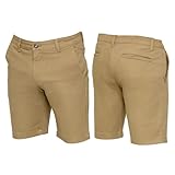 989Zé ENZO Mens Stretch Regular Fit Chino Shorts Comfort Cotton Casual Summer Holiday Outdoors Golf Shorts with Pockets EZS647 Beige 36