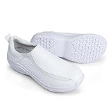 Hawkwell Women's Slip on Lycra Lightweight Nursing Shoes Slip Resistant Healthcare Work Shoes,White Synthetic,9 M US