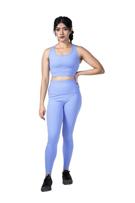 Image of Gym Wear Co-ord Set for Women Stretchable Top & Leggings for Women's & Girls Suitable for Yoga Jogging & Gym Western Coord Set