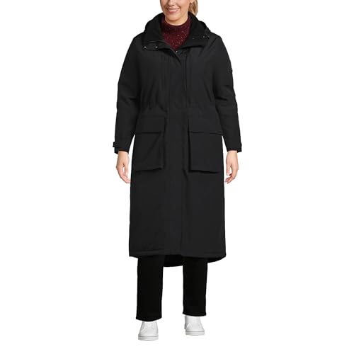 Lands' End Womens Squall Stadium Insulated Coat Black Regular Large