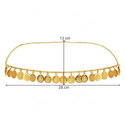 Image of I Jewels Navratri Ethnic Coin Tassel Adjustable Boho Waist Chain /Belly Chain /Kamarband For Women