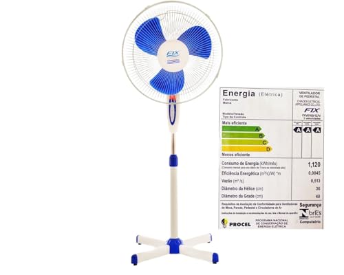 Ventilador Coluna Pedestal 40cm Branco Fix 110v 1,30m Forte