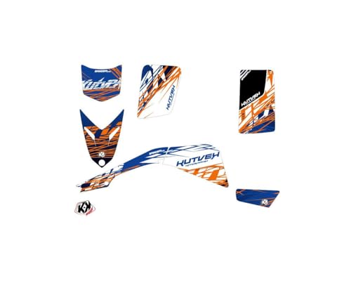 Kit deco quad Yamaha Blaster azul naranja pegatinas completas 2
