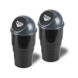 JUSTTOP 2 Pack Automotive Cup Holder Garbage,Mini Car Trash Can, Small Automatic Portable Trash Can,...