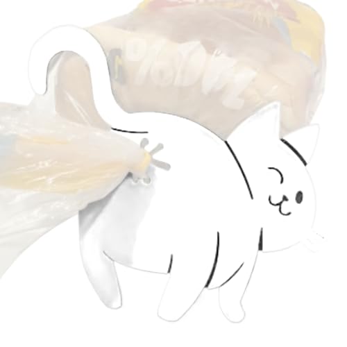 Fenayuu Brödklämma med kattkrus, rolig 3D-tryckt fickhållare, brödväskklämma i kattform, ny köksutrustning för kattälskare