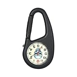 カラビナウォッチ 登山 バックにつける時計 カバン時計 髑髏: 夜光 アナログ スカル ペンダント時計 キーホルダー 時計 アウトドア カラビナ 時計 - ハロウィン プレゼント