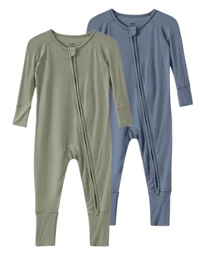 Image of SUZEL Baby Viscose from Bamboo Footless Pajamas Boys Girls Zippy Pjs Sleep 'N Play Romper - 0-24 Months