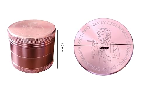 Image of Stash-Pro Crushers Metal Solid Herb Grinder | Herb Crusher Machine Roller Joint Crashers (Pink 50MM)