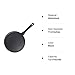 SKITCHN Crepe Pan - Nonstick Dosa Pan for Roti, Indian, Pancake Griddle - Induction Compatible, Tortilla Comal - 11IN