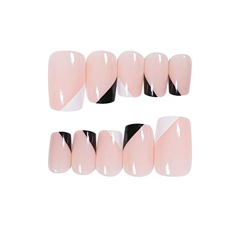 HQQPA Künstliche Nägel 24Pcs / Set Oblique Simple Wearing Art Kunstnagel Abnehmbarer Kunstnagel – Bild 3