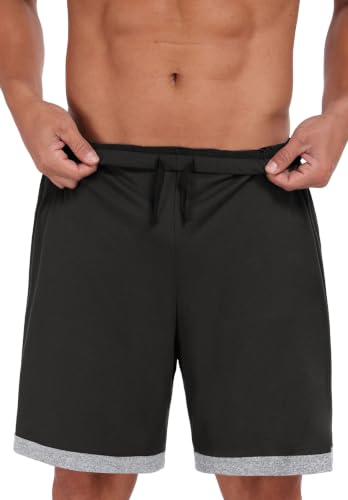 Image of Mens Pajamas Set Lightweight Summer Pjs Sleepwear Soft Comfy Short Sleeve Loungewear With Pocket (S-4X)