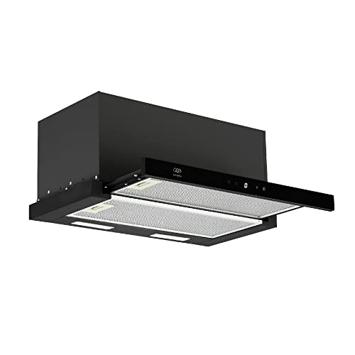 La Mejor Recopilación de Campana de Pared , tabla con los diez mejores. 42 AVERA Campana de Cocina 60cm para PARED Deslizable, Acero Inoxidable Negro, Extractora y Purificadora, 3 Velocidades de Succión, Iluminacion LED, Filtro de Grasa y de Carbon...