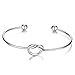 SHEGRACE Bracelet Femme Ouvert en Pur Argent 925 Sterling Simple,avec Ornement Noeud Signe Amour Infini, Platine, Bijoux pour Femme, Fete Papa Noel Saint-Valentin Anniverssaire Soirée