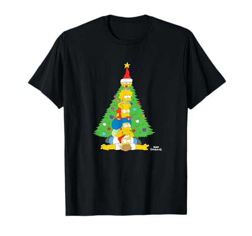 The simpsons holiday family christmas tree stack t-shirt