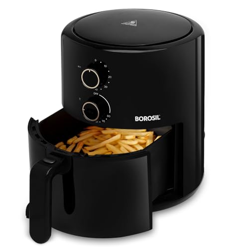 Image of Borosil Best 3.5 L Air Fryer | 4 in 1 Function with QuickFry Technology, Auto Off Function | Air Fryer for Bake, Grill, Roast, Reheat etc. | 90% Less Oil | 2 Year Warranty | Black