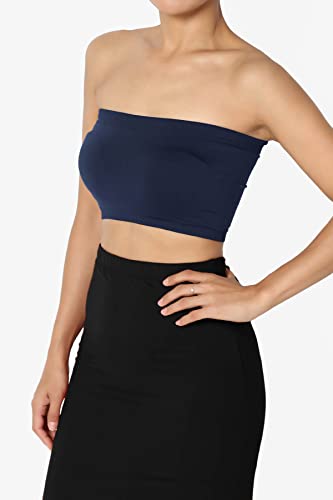 Image of TheMogan Women's Seamless Bandeau Bra Tube Top Strapless Nylon /Span Stretch Bralette