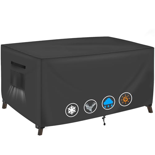 Patio Coffee Table Cover, Outdoor Table Covers Waterproof, UV Resistant Outdoor Lawn Patio Furniture Covers, 48' L x 28' W x 16' H