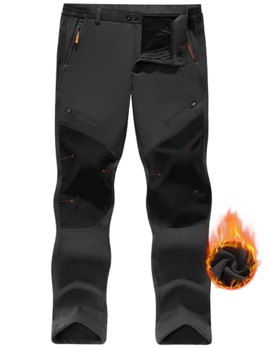 CMTOP Pantalones Trekking Hombre Pantalones de Nieve Montaña Hombre Impermeables Invierno Calentar Pantalones Trekking Escalada Senderismo Esquiar Softshell