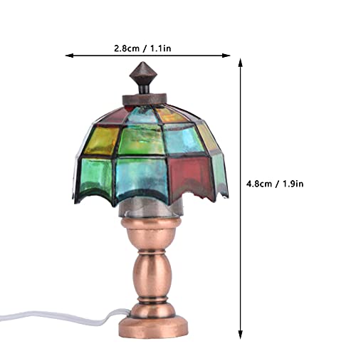 Tnfeeon Puppenhaus-Schreibtischlampe, Retro-Puppenhaus-LED-Schreibtischlampe FüR 1:12 Miniatur-Puppenhaus – Bild 8