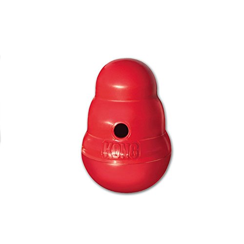 Kong Wobbler Hundespielzeug, Leckerlis und Futterspender, Rot, Größe S (2er-Pack)