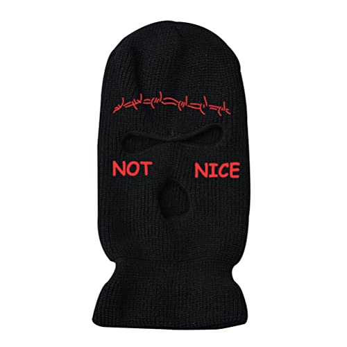 Windproof Breathable Balaclava Face Cover, Lightweight 3 Holes Ski Mask For Men Women Outdoor Activities, Keep Warm (BLACK)