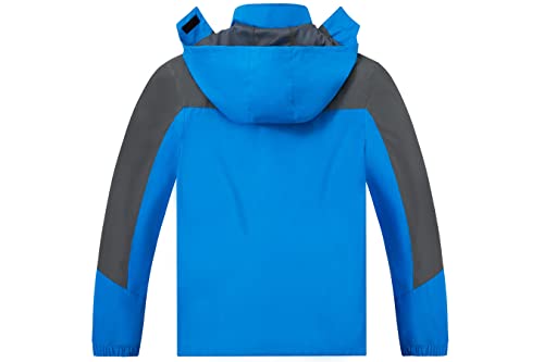 Image of Mens Rain Jacket Waterproof with Hooded Hiking Coat Lightweight Windbreaker | Windproof Mountain Jacket,Multi Zip Pockets Windbreaker,Work,Breathable,Fishing,Active Performance Shell Jackets,Outer Layer